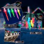 Multi-color LED Starter Kit - color changing icicles, flickering string lights, and gutter clips - $119 VALUE!