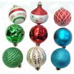 Christmas Collectibles 2 in. Red, Green, Blue, and White Ornaments (101-Set)