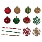 Red, Green, and Gold Ornament Set (100-Piece)