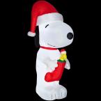 10 ft. Airblown Lighted Giant Snoopy with Woodstock in Stocking