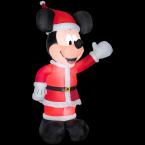 11 ft. Airblown Giant Lighted Mickey Waving in Santa Suit