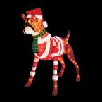 30 in. 150-Light Tinsel Standing Dog