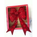 24 in. Red Battery Operated Tinsel Lighted Bow