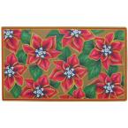 Winter Poinsettia 17.3 in. x 29.9 in. Holiday Mat