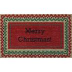 Christmas Rickrack 17.7 in. x 29.1 in. Coir Holiday Mat