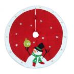 48 in. Fabric Snowman Holding Ornament Christmas Tree Skirt