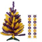 2 ft. Louisiana State University Collegiate Artificial Christmas Tree with 16 Ornaments
