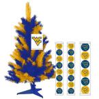 3 ft. West Virginia University Collegiate Artificial Christmas Tree with 22 Ornaments