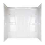 Firenze 32 in. x 60 in. x 61-1/2 in. Three Piece Direct-to-Stud Tub Wall in White