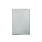 Deluxe 48-7/8 in. x 70 in. Framed Bypass Shower Door in Silver with Rain Glass Texture