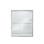 Finesse 59-5/8 in. x 70-1/16 in. Frameless By-pass Shower Door in Silver with Smooth/Clear Glass Texture