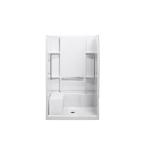 Accord 36 in. x 48 in. x 74-1/2 in. Seated Standard Fit Shower Kit with Grab Bars in White