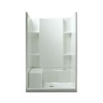 Accord 48 in. x 36 in. x 74-1/2 in. Standard Fit Shower Kit with Seat in White