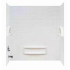 Distinction 32 in. x 60 in. x 60 in. Three Piece Easy Up Adhesive Tub Wall in High Gloss White