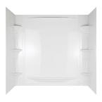 Vesuvia 32 in. x 60 in. x 58 in. Five Piece Easy Up Adhesive Tub Wall in White