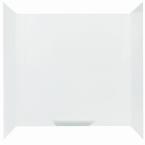 Durawall 30 in. x 60 in. x 58 in. Three Piece Easy Up Adhesive Bathtub Wall in White