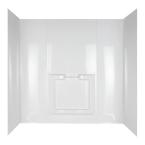 Allura 31 in. x 60.5 in. x 58 in. 5 Piece Glue-up Tub Wall in White