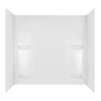 Hudson 32 in. x 60 in. x 57 in. Five Piece Easy Up Adhesive Tub Wall in White