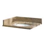 31 In. x 22 In. Granite Vanity Top with White Bowl and 4 In. Faucet Spread in Beige