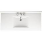 Contour 43 in. Solid Surface Vanity Top in White with White Basin