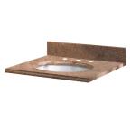 31 in. W Granite Vanity Top with White Bowl and 8 in. Faucet Spread in Beige