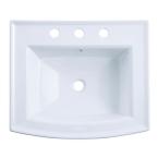 Archer 4 in. Pedestal Sink Basin in White
