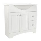 Del Mar 36 in. W Vanity with AB Engineered Composite Top in White
