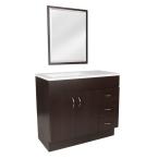 Vanguard 36 in. Vanity in Ebony with AB Engineered Composite Top in White and Mirror