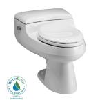 San Raphael Comfort Height 1-Piece 1 GPF High Efficiency Elongated Toilet in White