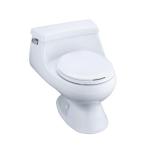 Rialto 1-Piece 1.6 GPF Round Front Toilet with French Curve Toilet Seat in White