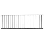 93 in. x 32 in. Galvanized Steel Black Standard Grade 2-Rail Fence Panel