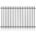 93 in. x 70 in. Galvanized Steel Black Standard Grade 2-Rail Fence Panel