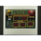Green Bay Packers 6.5 in. x 9 in. Scoreboard Alarm Clock with Temperature