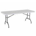 6 ft. White Granite Folding Utility Table