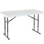 24 in. x 48 in. White Granite Adjustable Height Folding Table