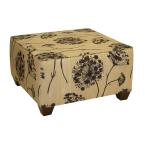 Lace Square Black and Beige Cocktail Ottoman