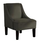 Palisade Pewter Curved Velvet Arm Chair