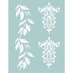 8.5 x 11 in. Brocade and Berry Borders-Stencil