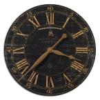 18 in. Black Antique Reproduction Round Wall Clock