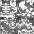 3-11/16 in. x 3-11/16 in. Versailles Gel Tile Gray Decorative Wall Tile (4-Pack)