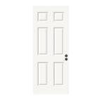 Premium 6-Panel Primed White Steel Entry Door Slab