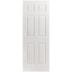 24 in. x 80 in. Composite White Hollow-Core 6-Panel Slab Door