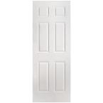 30 in. x 80 in. Composite White Hollow-Core 6-Panel Slab Door