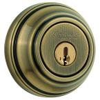 980 Single Cylinder Antique Brass Deadbolt Featuring SmartKey