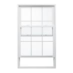 Single-Hung Vinyl Window 36 in. x 54 in. White with LowE3 Glass Grilles and Screen