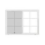 200 Series Sliding Aluminum Window, 48 in. x 36 in., White, with LowE Insulated Glass Grilles and Screen