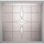 49.75 in. x 49.75 in. Amherst Pattern Decorative Glass Tan Vinyl Fin Fixed Picture Window