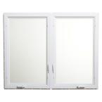 Vinyl Dual Casement Window, 60 in. x 48 in., White, Left and Right-Hand Hinge ( Pre-Mulled ), with Insulated Glass