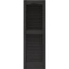 15 in. x 48 in. Louvered Shutters Pair #002 Black