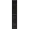 15 in. x 75 in. Louvered Shutters Pair #002 Black